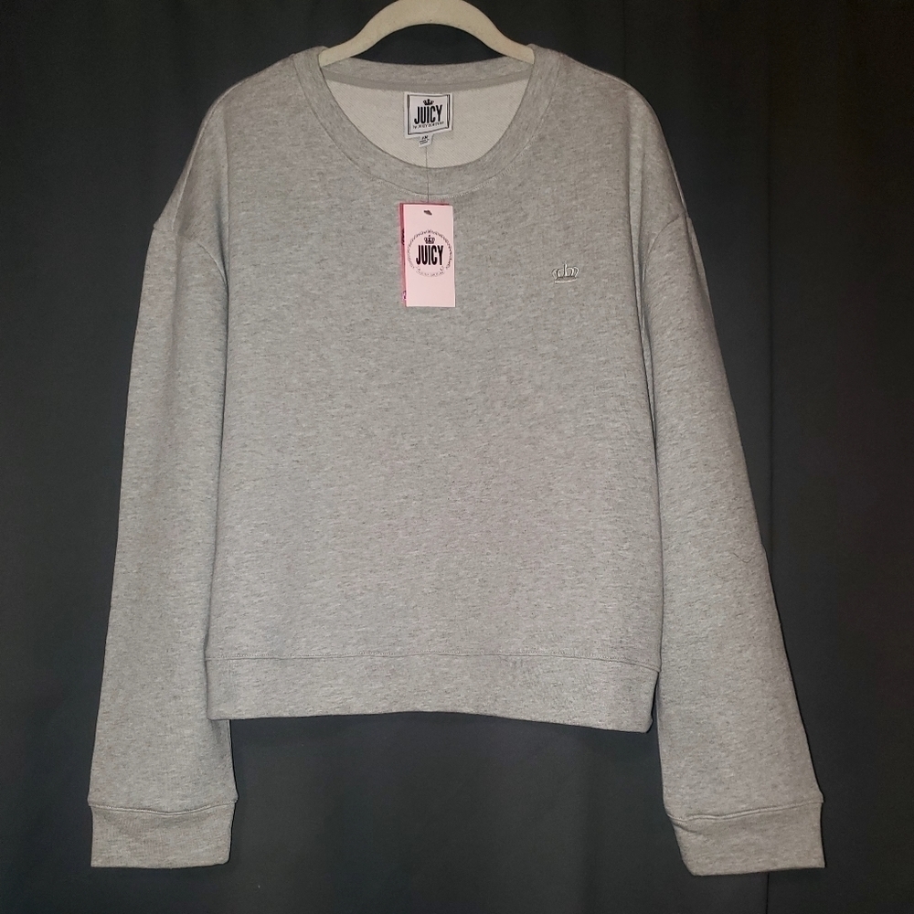 Juicy Couture Gray Crew Neck Sweater Size 1X NWT